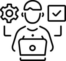 A lien style icon of manager working vector