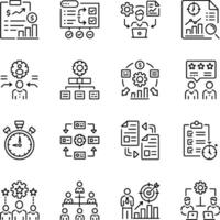 Set of Linear Style Data Management Icons vector