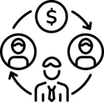 A line style icon of employee cost vector