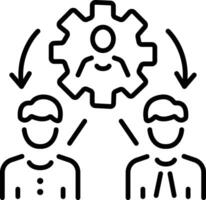 Staff management icon in linear style vector