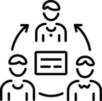 Teams members icon in line style vector