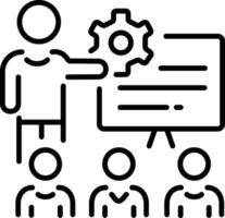Resource training icon in linear style vector