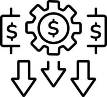 Low cost management icon in linear style vector
