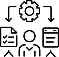 A line style icon of training program vector