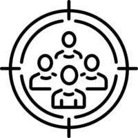 Target audience icon in linear style vector