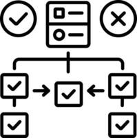 Decision tree icon in linear style vector