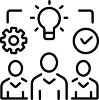 Team innovation icon in linear style vector