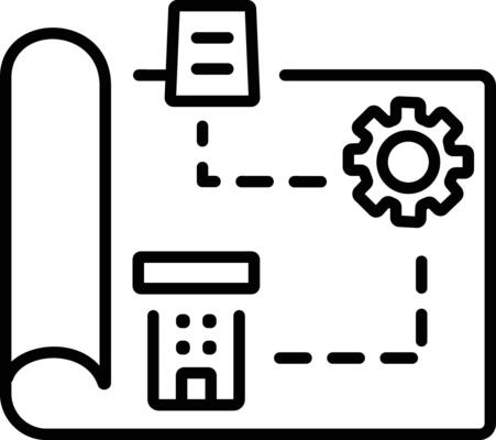 Project plan icon in outline style