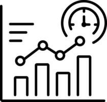 A linear icon of time analysis vector