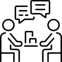 Peer mentoring icon in linear style vector