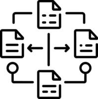 A line style icon of shared information vector