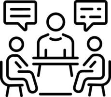 A line style icon of business meeting vector