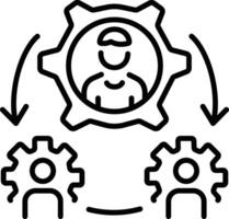 Outsource management icon in linear style vector