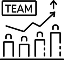 A line style icon of team growth vector