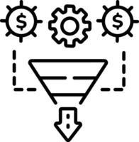 A line style icon of sales funnel vector