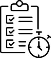 Task deadline icon in linear style vector