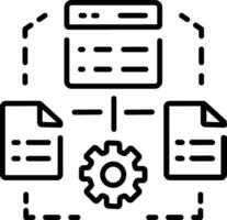 Data management icon in line style vector