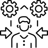 Manager decision icon in linear style vector