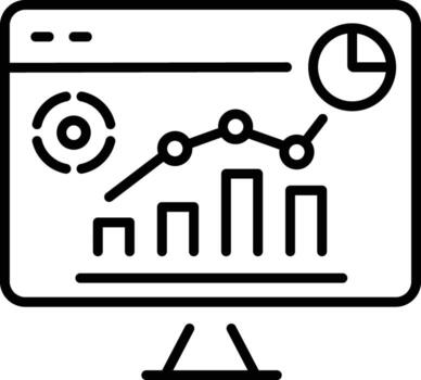 A line style icon of kpi dashboard vector