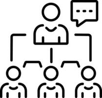 Team discussion icon in linear style vector