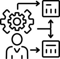Employee workflow icon in linear style vector