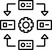 Process mapping icon in linear style vector