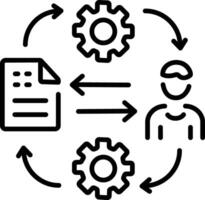 Agile workflow icon in line style vector