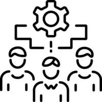 A line style icon of task delegation vector
