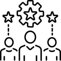 A line style icon of team performance vector