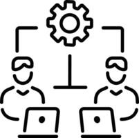 Cooperation between employee, icon in line style vector