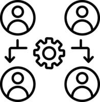 A line style icon of crew management vector