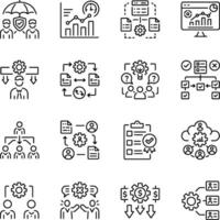 Collection of Linear Style Management Icons vector