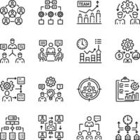 Collection of Linear Style Organization Icons vector