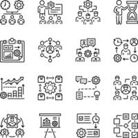 Set of Skill Management Linear Style Icons vector