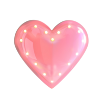 Glowing Pink Heart LED Model png
