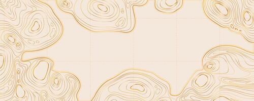 Luxury Topographic Landscape Map with Grid and Lines, Outline Terrain. Banner with geographic mountain relief. Wavy abstract contour background with cartography texture vector