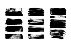 Grunge Brush Strokes and Lines. Creative brush lines with rough edges. Abstract freehand doodle line borders. Highlight splashes vector