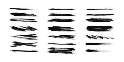 Grunge Brush Strokes and Lines, Black silhouettes of Paint Brush Lines. Creative brush lines with rough edges. Abstract freehand doodle line borders. Highlight splashes vector