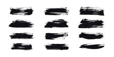 Grunge Brush Strokes and Lines. Dirty distressed brush lines with rough edges. Abstract freehand doodle line borders. Highlight splashes vector
