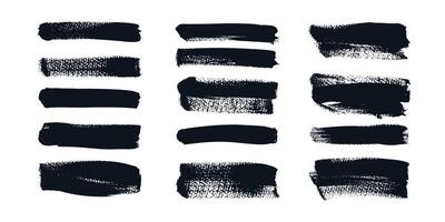 Collection of Grunge Brush Strokes and Lines Drawn on Paper. Creative brush lines with rough edges. Abstract freehand doodle line borders. Highlight splashes vector