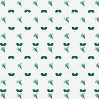 Green leaves hand draw seamless repeat pattern vector