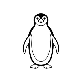 A penguin is standing in a line on a white background vector