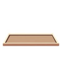 Wooden tray. Stand for items. Flat object vector
