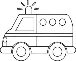 Ambulance in Action Coloring Page for Kids vector