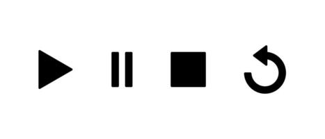 Play, pause, stop, and repeat icon in generic style vector