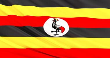 Waving Fabric Flag of uganda, Silk Flag of uganda. 3D render photo