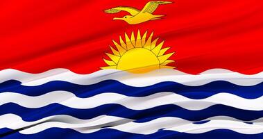realistic waving fabric flag of kiribati, 3D render photo