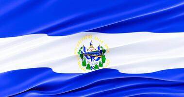 3D render of salvador flag for Memorial Day, salvador Waving Flag, Independence Day. photo