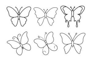 Color and Learn Butterfly Line Art Designs vector