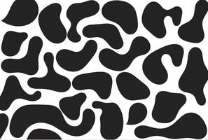A striking pattern featuring organic black shapes on a white background, ideal for modern design projects and print applications. vector